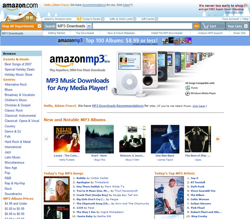 Illustration for article titled Amazon vs. Wal-Mart: MP3 Store Showdown Before iTunes Final Battle